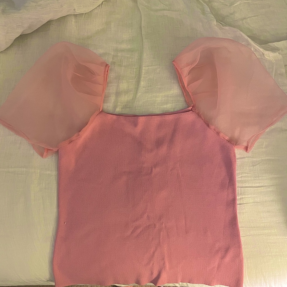 NWT pink puffy sleeve top, endless rose